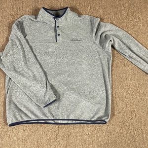 Eddie Bauer XXL mens mock neck sweater in grey